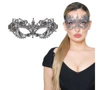 Luxury Mask Silver Masquerade Mask For Women - Lace Masquerade Masks for Masquerade Party, Proms, Photo Shoot, Venetian Party, Mardi Gras, Halloween & Cosplay - Silver Chrome, One