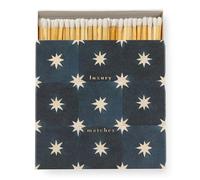 Luxury Matches, Giant Matchbox, Navy Star Tile Match Box Gift, Blue Stars Matchbox, XL Long Matches, Candles Gift, Extra Long Matches, Coloured Tips Matches, Festive Matches