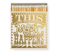 Luxury Matches, Giant Matchbox, This is Where The Magic Happens Match Box Gift, Magician Gold Matchbox, XL Long Matches, Candles Gift, Extra Long Matches, Coloured Tips Matches