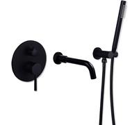 Luxury Matte Black Bathtub Faucets & Shower Set Wall Mounted Solid Brass Mixer Taps for Ultimate Bathing Experience Elegant Bathroom Upgrade