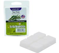Luxury Melt Tea Tree Essential Oil Infused Wax Melt Cubes, 100% Pure, Made in USA, 35.4g Pack of 6