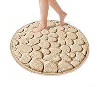 Luxury Memory Foam Bath Mat 50x50cm, Non Slip for pebble Bathroom Rug | with Coral Fleece,Ultra Absorbent,Quick Dry, Soft Cushioned Bath Mat, for Shower Tub, Machine Washable,Pink/Gray/Black/Camel