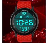 Luxury Men Sport Analog Watch Wrist Digital Men's Watch Women Solar Watches (Red, One Size)