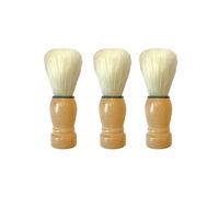Luxury Mens Shaving Brush, Professional Nature Bristle Hair Salon Shaving Brushes With Ash Wood Handle, Perfect For Wet Shave, Safety Razor, Double Edge Razor For Men, Boyfriend, Father, Pack Of 3