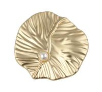 Luxury Metal Button,Sewing Button, 10PCS l28/44L Lotus Leaf Shape Pearl Buttons for Cardigans Pearl Buttons for Sewing Rhinestone Shank Button Sewing Accessory (Color : Mist Gold, Size : 44L (Color :