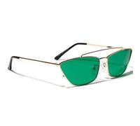 Luxury Metal Clear Green Men Sunglasses Women Sun Glasses Trendy Cat's Eye Eyewear Shades UV400