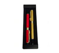 Luxury Metal Pen Gift Set, Red and Gold Executive Writing Pens in Premium Gift Box, Elegant Office and Business Pens, 2 Pack