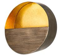 Luxury Metal Wall Candle Sconces - Large Handcrafted Wall-Mounted Tealight Candle Holders with Gold Leaf Interior - Modern & Rustic Home Décor for Living Room, Hallway - 11.8" Bronze Single Piece