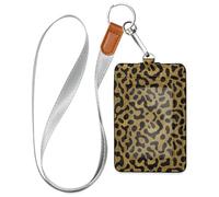 Luxury Metallic Gold Animal Print Cruise Essentials Cute id Badge Holder with Lanyard id Holders for Ship Cards Travel & Vacation