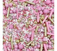 Luxury metallic gold pink white edible sprinkles valentines Mother’s Day chocolate ball cupcake cookies biscuit cake topper pearls baby shower birthday party its a girl decoration BAKE BOX SIGNATURE