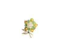 Luxury Micro-inlaid Zircon No Trace Magnet Buckle Flower Brooches for Women Exquisite Lovely Design Animal Accessories Pin Jewel(Y212-ye)