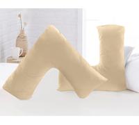 Luxury Microfiber V-Shaped Pillowcase - Ultra Soft, Breathable & Wrinkle-Resistant - Pregnancy, Nursing, Orthopedic & Back Neck Support V-Case Pillow Covers (Latte)