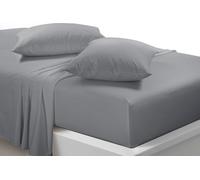 Luxury Microfibre Flat Sheet 100% Polyester Ultra-Soft Long Staple Bed Sheet Luxury Hotel Quality Bedding Sheets Shrinkage & Fade Resistant Top Sheet- Easy Care (Grey, Single)