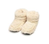 Luxury Microwavable Slipper Boots - Heat Up or Chill for Soothing Relief | Lavender Scented| Faux Fur Warmers for Women Reusable, Heatable, Freezable Booties | One Size (UK 3-8) (Cream)