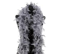 Luxury Midnight Silver Feather Boa 80g - 180cm Fluffy Fancy Dress & Party Accessory