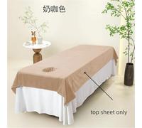 Luxury Milk Velvet Beauty Salon Spa Bed Sheets SPA Massage Table Cover Sabanas para Cama Soft with/no Hole for Spa Beauty Salon(Dark Khaki,120x230 with Hole)