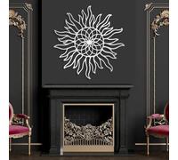 Luxury Minimalist Abstract Metal Wall Art, Premium Home Wall Decor,Sun,Spiral Sun Art, Sacred Geometry,Sparkle ation, Sunshine Sign, Mid Century Boho Artwork, Farmhouse (Silver, 24"x23" | 60x58cm)