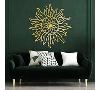 Luxury Minimalist Abstract Metal Wall Art, Premium Home Wall Decor,Sun,Spiral Sun Art, Sacred Geometry,Sparkle ation, Sunshine Sign, Mid Century Boho Artwork, Farmhouse (Gold, 24"x23" | 60x58cm)