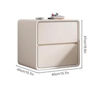 Luxury Modern Leather Nightstand with 2 Drawers, Chic End Table for Bedroom & Living Room, Stylish Nightstand with Ample Countertop Storage