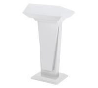 Luxury Modern LecternGrace Floor Standing Podium Iron & Paint Material Geometric Art Design Reception DeskWhite 63x45x117.5cm Perfect for Events & Presentations