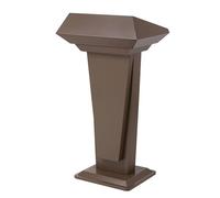 Luxury Modern LecternGrace Podium Stand Iron & Paint Material Floor Standing Reception Desk Geometric Art Design Brown63x45x117.5cm for Conferences & Events