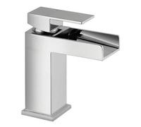 Luxury Modern Waterfall Standard Mono Basin Mixer - Chrome