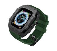 Luxury Modification Kit for 8 Ultra 49mm Fluorine Rubber Strap Carbon fiber Case for Iwatch 8 7 6 5 4 SE 45mm 44mm