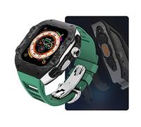 Luxury Modification Kit for 8 Ultra 49mm Fluorine Rubber Strap Carbon fiber Case for Iwatch 8 7 6 5 4 SE 45mm 44mm