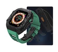 Luxury Modification Kit for 8 Ultra 49mm Fluorine Rubber Strap Carbon fiber Case for Iwatch 8 7 6 5 4 SE 45mm 44mm