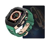 Luxury Modification Kit for 8 Ultra 49mm Fluorine Rubber Strap Carbon fiber Case for Iwatch 8 7 6 5 4 SE 45mm 44mm