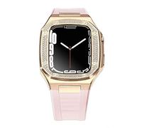 Luxury Modification Kit for Band +Case 41mm 45mm Diamond Bezel for iwatch series 8 7 6 SE 5 4 44mm Watchband with Tool