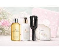 Luxury Mother’s Day Pamper Gift Set for Her - Molton Brown Bath & Shower Gel & Body Lotion 300ml, Tangle Teezer Blow-Dry Hairbrush, Mixsoon Collagen Face Mask (5 Pack) - Beauty Hamper Worth £96+ Now £