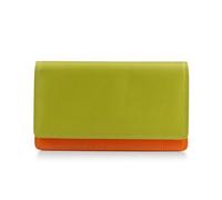 Luxury Multicolour Woman’s Leather Matinee Purse - RFID Blocking Women's RFID Blocking, Ladies Designer Wallet Popper Opening Soft Premium Leathers - Green