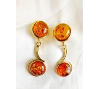 Luxury Natural Authentic BALTIC AMBER 925 Silver Earring Gift New
