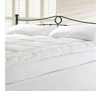 Luxury Natural GOOSE Feather With 15% Super Soft Warm Down Mattress Topper Bed Enhancer Overlay | 100% Cotton Casing, Elasticated Straps for secure Fit King