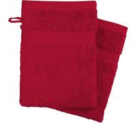 Luxury Nights 100% Cotton Body Wash Mitts, 16x21cm Super Absorbent & Soft Face Mitten, Coral Fleece Bath Spa Cloth, Reusable Makeup Remover Mitt Gloves, 7 Colors (6, Red)