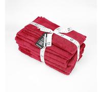 Luxury Nights 8 Piece & 4 Piece Towel Set - 2 Bath Towels, 2 Hand Towels and 4 Washcloths Cotton Hotel Quality Super Soft and Highly Absorbent (8, Red)