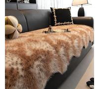 Luxury Non-Slip Mink Velvet Sofa Cover - Fast Heating Comfort - Universal Fit for Sofas and Components - Cozy Brown - 90 x 120 cm Perfect for Decorating