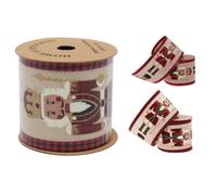 Luxury Nutcracker Wired Christmas Ribbon | Festive Ribbon for Tree, Wreath, Gift Wrapping & Craft Decor - 270x6cm ~ Design Varies