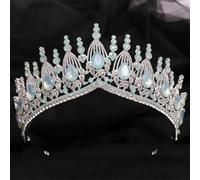 Luxury Opal Crystal Crown For Women Girls Wedding Elegant Luxury Princess Tiara Party Hair Dress Jewelry EN8 opal silver