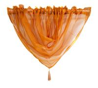 Luxury Orange Voile Swag With Tassel