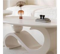 Luxury Oval Coffee Table with Marble Top and Gold Metal Bracket, Modern Elegant Design for Living Room - Easy to Clean