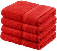 Luxury pack of 4 Bath sheets 100% cotton Towels Bath sheet supersoft quick dry extra large bath towels, Red bathsheets for Bathroom, Hotel and Travel, Gym, Spa (Red)