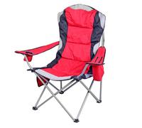 Luxury Padded Camping Chair with Drink Pocket - Red
