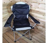 Luxury Padded High Back Folding Outdoor / Camping / Fishing Chair in Black