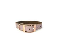 HugglePets Luxury Padded Genuine Leather Puppy & Dog Collar | Blush Pink with Rose Gold Buckle | Handmade in UK | Soft Comfort Lining | Durable & Stylish | For All Breeds & Ages | Small 30-35cm