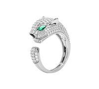 Luxury Panther Ring for Women - Adjustable 18K Gold/Platinum Plated Open-End Ring with AAA Cubic Zirconia, Elegant Animal Jewelry, Unique Fashion Gift for Her, One Size, Copper, Cubic Zirconia