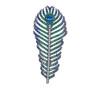 Luxury Peacock Feather Brooch for Women Men - Crystal Zircon Pins, Stylish Suit Accessory for Special Occasions