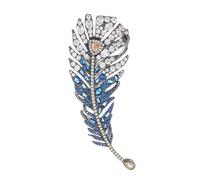 Luxury Peacock Feather Brooch for Women Men - Crystal Zircon Pins, Stylish Suit Accessory for Special Occasions