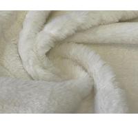 Luxury PELTED Short Plush Faux Fur Fabric Material Ivory 1MTR